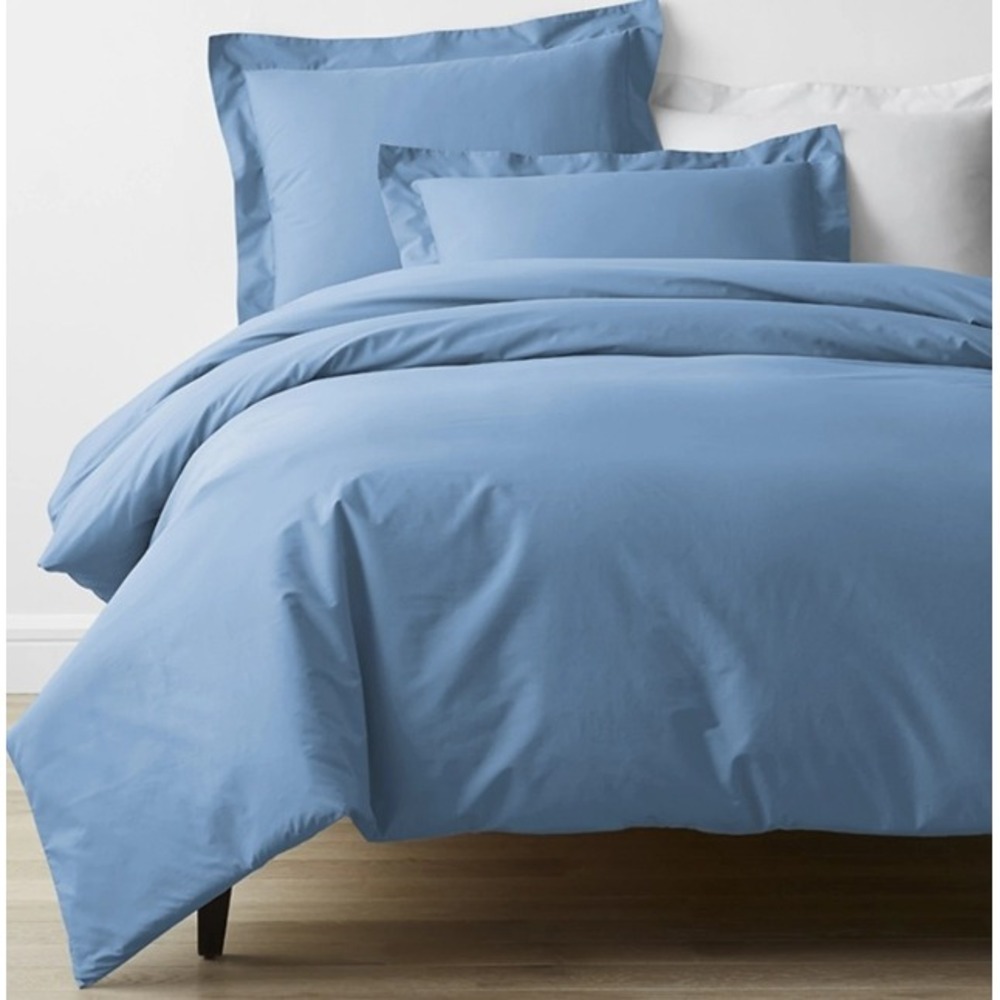 The Company Store Twin Cotton Percale Duvet Cover Blue 50652D-T-PORBLUE